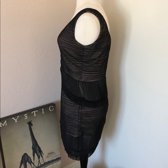 BCBGMAXAZRIA Sven Shirred Mesh Dress - Picture 4 of 8